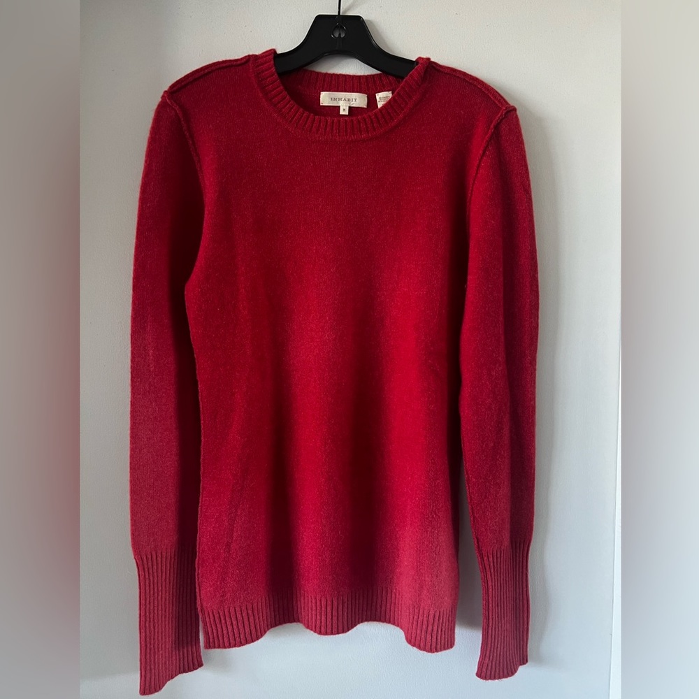 Inhabit Cashmere Red Sweater Medium Like New! Worn once!